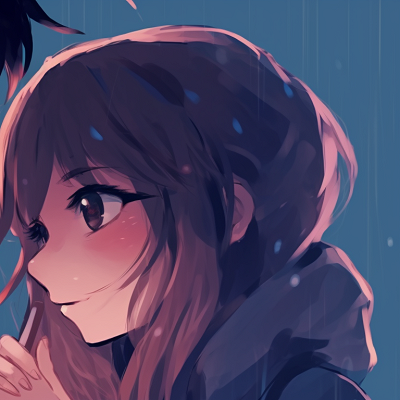 Image For Post | Two characters under an umbrella, rainy theme with blue tones. adorable matching pfp for couples pfp for discord. - [matching pfp for couples, aesthetic matching pfp ideas](https://hero.page/pfp/matching-pfp-for-couples-aesthetic-matching-pfp-ideas)
