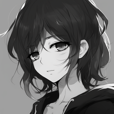 Image For Post | Black and white profile picture of an adorable anime girl, detailed linework and use of contrasting tones. kawaii anime black and white pfp - [anime black and white pfp collection](https://hero.page/pfp/anime-black-and-white-pfp-collection)