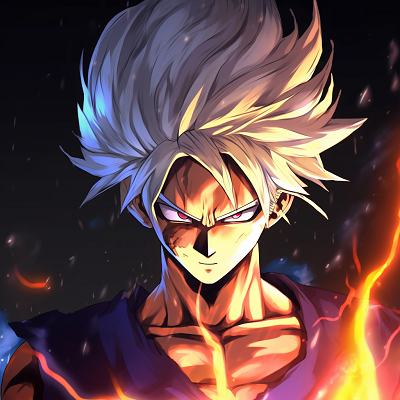 Image For Post | Profile of Goku in Super Saiyan, intense expression rendered in vibrant hues. 4k anime character profile photos - [anime pfp 4k Highlights](https://hero.page/pfp/anime-pfp-4k-highlights)