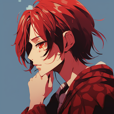 Image For Post | Shanks, the leader of the Red Hair Pirates, with a stylish red hair and confident expression. red anime pfp for boys - [Red Anime PFP Compilation](https://hero.page/pfp/red-anime-pfp-compilation)