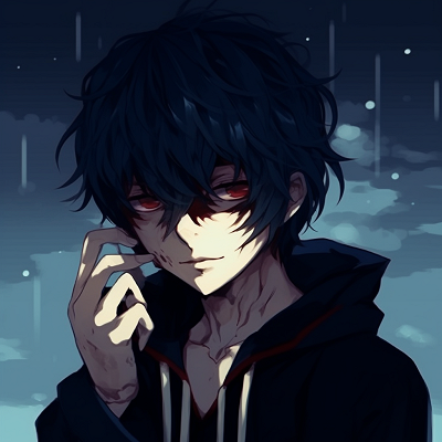 Image For Post | Rain-drenched emo anime protagonist leaning against a wall, detailed droplets and a sorrowful expression. aesthetically pleasing emo anime pfp - [emo anime pfp Collection](https://hero.page/pfp/emo-anime-pfp-collection)