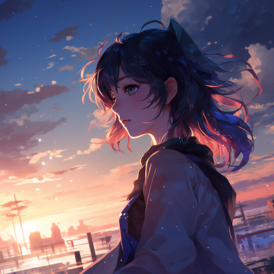 Image For Post | Profile view of anime girl under moonlight displaying shimmering hues of blue and silver. 4k anime girl profile picture - [4K Anime Profile Pictures](https://hero.page/pfp/4k-anime-profile-pictures)