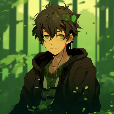 Image For Post | Female anime character with captivating green eyes to match the backdrop, delicately shaded with attention to detail. moss green anime pfp selections - [Green Anime PFP Universe](https://hero.page/pfp/green-anime-pfp-universe)