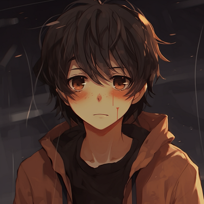 Image For Post | Anime boy with a solemn expression, rich color palette and fine line work. sad pfp anime boy characters - [Sad PFP Anime](https://hero.page/pfp/sad-pfp-anime)