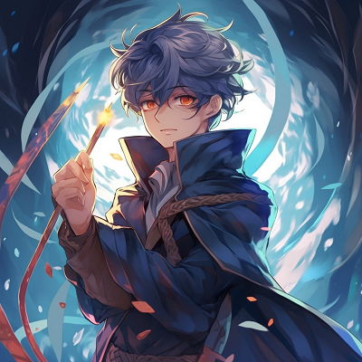 Image For Post | Deep focus on the eyes of an anime male sorcerer, radiant and filled with stars and celestial bodies. mystical male anime pfp - [Male Anime PFP Hub](https://hero.page/pfp/male-anime-pfp-hub)