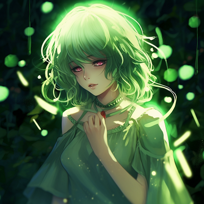 Image For Post | A modern anime character in neon green cybernetic outfits with impeccable detailing. animated green anime pfp artwork - [Green Anime PFP Universe](https://hero.page/pfp/green-anime-pfp-universe)