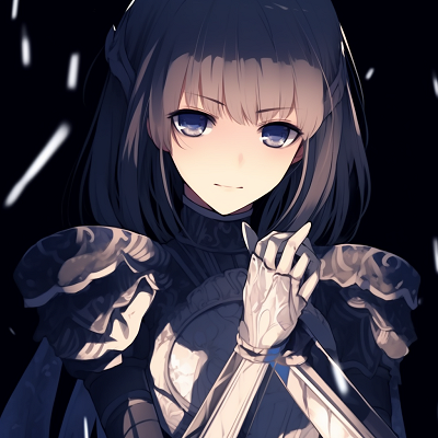 Image For Post | Saber from Fate/Stay Night holding the glowing Excalibur, vibrant blues and detailed armor. edgy anime pfp female characters - [Edgy Anime PFP Collection](https://hero.page/pfp/edgy-anime-pfp-collection)