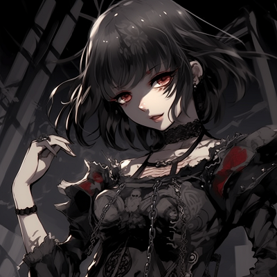 Image For Post | A profile of a gothic anime girl, showcasing her detailed, flowing hair. majestic gothic anime girl pfp - [Gothic Anime PFP Gallery](https://hero.page/pfp/gothic-anime-pfp-gallery)