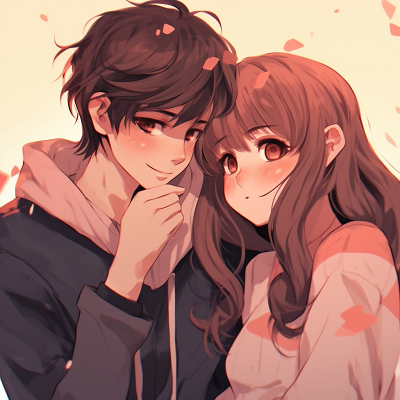 Image For Post | Two anime characters leaning towards each other, uniquely colored backdrop with abstract elements. handpicked matching anime pfp for lovebirds - [Boosted Selection of Matching Anime PFP for Couples](https://hero.page/pfp/boosted-selection-of-matching-anime-pfp-for-couples)