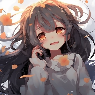 Image For Post Smiling Anime Girl with Floral Background - charming girl anime pfp
