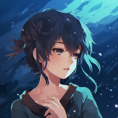 Image For Post | Artwork highlighting the glow of starry night, intricate details of light reflection in the character's eyes. gorgeous anime pfp aesthetic - [Aesthetic PFP Anime Collection](https://hero.page/pfp/aesthetic-pfp-anime-collection)