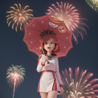 Image For Post Anime, success, queen, astronaut, fireworks, umbrella, HD, 4K, AI Generated Art