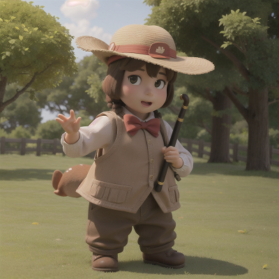 Image For Post Anime, dancing, farmer, hat, bear, flute, HD, 4K, AI Generated Art