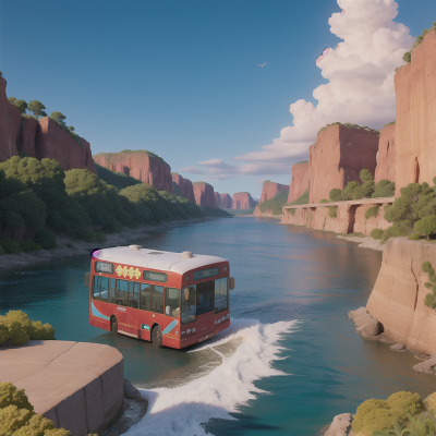 Image For Post Anime, bus, river, ocean, park, phoenix, HD, 4K, AI Generated Art