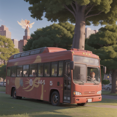 Image For Post Anime, bus, phoenix, park, griffin, telescope, HD, 4K, AI Generated Art