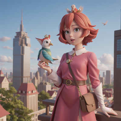 Image For Post Anime, bird, map, queen, skyscraper, fairy, HD, 4K, AI Generated Art