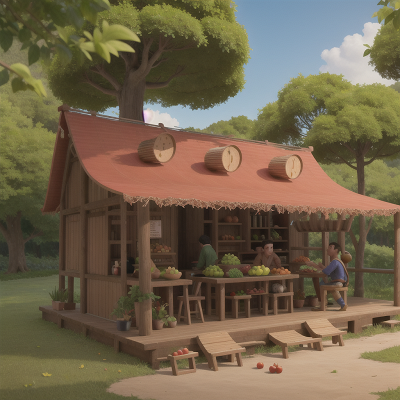 Image For Post Anime, fruit market, forest, park, monkey, chef, HD, 4K, AI Generated Art