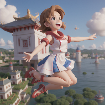 Image For Post Anime, wind, hovercraft, bakery, jumping, temple, HD, 4K, AI Generated Art