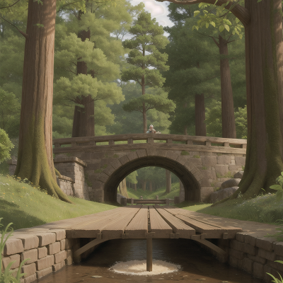 Image For Post Anime, king, forest, bridge, force field, hidden trapdoor, HD, 4K, AI Generated Art