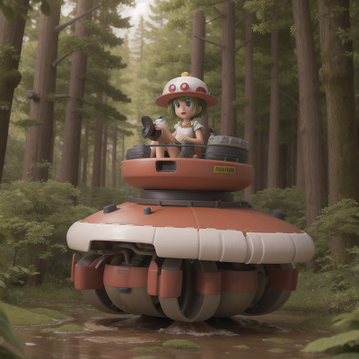 Image For Post Anime, forest, drought, hovercraft, hat, stars, HD, 4K, AI Generated Art