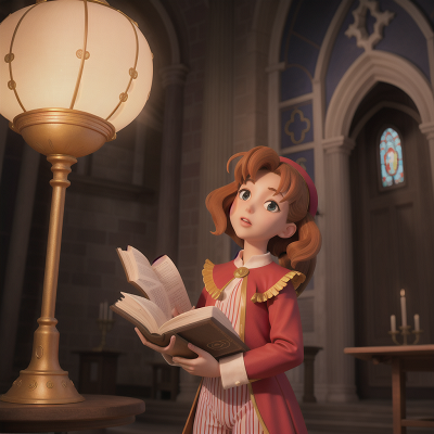 Image For Post Anime, book, circus, cathedral, angel, lamp, HD, 4K, AI Generated Art