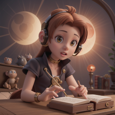 Image For Post Anime, monkey, piano, solar eclipse, spell book, cyborg, HD, 4K, AI Generated Art