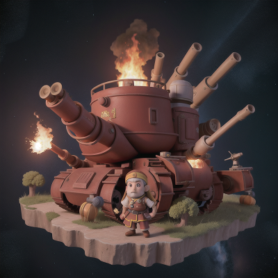 Image For Post Anime, confusion, tank, fire, dwarf, space station, HD, 4K, AI Generated Art
