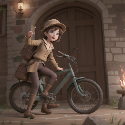 Image For Post Anime, archaeologist, bicycle, knights, spell book, failure, HD, 4K, AI Generated Art