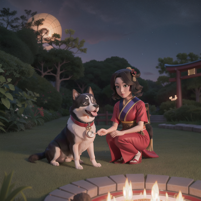 Image For Post Anime, dog, geisha, betrayal, romance, space shuttle, HD, 4K, AI Generated Art