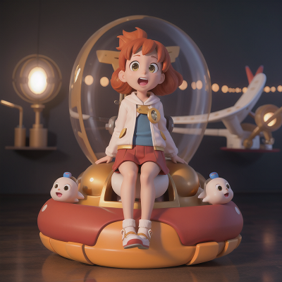 Image For Post Anime, singing, exploring, hovercraft, scientist, golden egg, HD, 4K, AI Generated Art