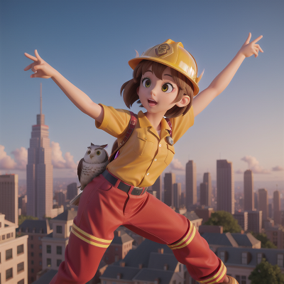 Image For Post Anime, dancing, owl, skyscraper, school, firefighter, HD, 4K, AI Generated Art