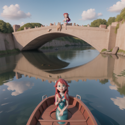Image For Post Anime, boat, space, mermaid, bridge, vampire, HD, 4K, AI Generated Art