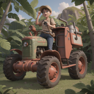 Image For Post Anime, telescope, tractor, confusion, archaeologist, jungle, HD, 4K, AI Generated Art