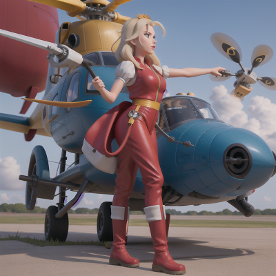 Image For Post Anime, helicopter, queen, mechanic, princess, storm, HD, 4K, AI Generated Art