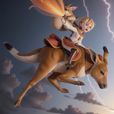 Image For Post Anime, knights, confusion, kangaroo, storm, flying, HD, 4K, AI Generated Art