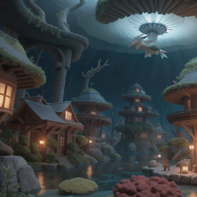 Image For Post Anime, underwater city, umbrella, forest, yeti, storm, HD, 4K, AI Generated Art