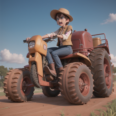Image For Post Anime, detective, motorcycle, anger, drought, tractor, HD, 4K, AI Generated Art