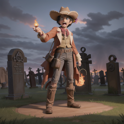 Image For Post Anime, wild west town, phoenix, haunted graveyard, treasure, zombie, HD, 4K, AI Generated Art