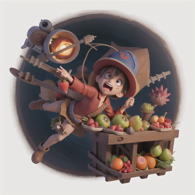 Image For Post Anime, zombie, wizard's hat, fruit market, flying, space station, HD, 4K, AI Generated Art