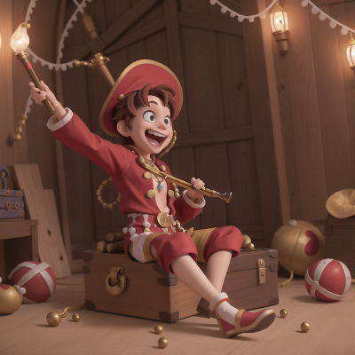 Image For Post Anime, circus, cursed amulet, saxophone, treasure chest, laughter, HD, 4K, AI Generated Art