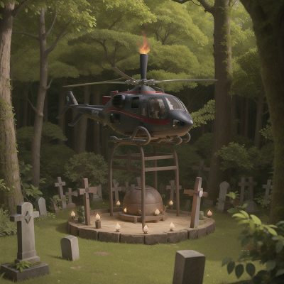 Image For Post Anime, forest, hidden trapdoor, helicopter, haunted graveyard, energy shield, HD, 4K, AI Generated Art