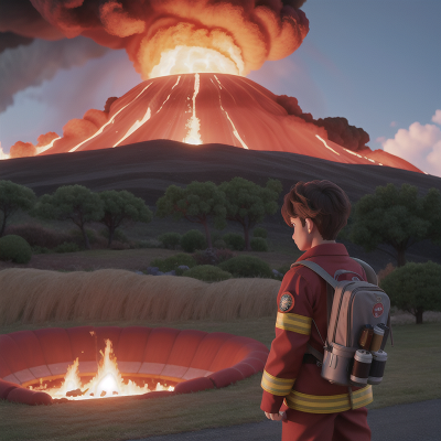 Image For Post Anime, park, wind, volcano, tornado, firefighter, HD, 4K, AI Generated Art