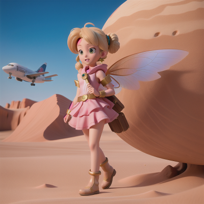 Image For Post Anime, fairy dust, key, desert, space, airplane, HD, 4K, AI Generated Art