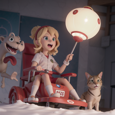 Image For Post Anime, zookeeper, sled, circus, alien, surprise, HD, 4K, AI Generated Art