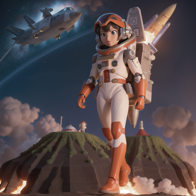 Image For Post Anime, space shuttle, volcano, robot, superhero, school, HD, 4K, AI Generated Art