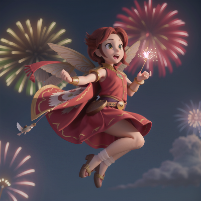 Image For Post Anime, flying carpet, bird, hero, fairy, fireworks, HD, 4K, AI Generated Art