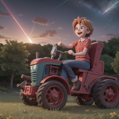 Image For Post Anime, meteor shower, singing, laughter, betrayal, tractor, HD, 4K, AI Generated Art