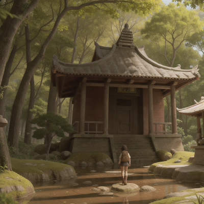 Image For Post Anime, drought, forest, alien, temple, market, HD, 4K, AI Generated Art