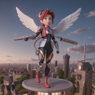 Image For Post Anime, doctor, angel, cyborg, sled, skyscraper, HD, 4K, AI Generated Art