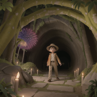 Image For Post Anime, cathedral, cave, detective, jungle, fireworks, HD, 4K, AI Generated Art